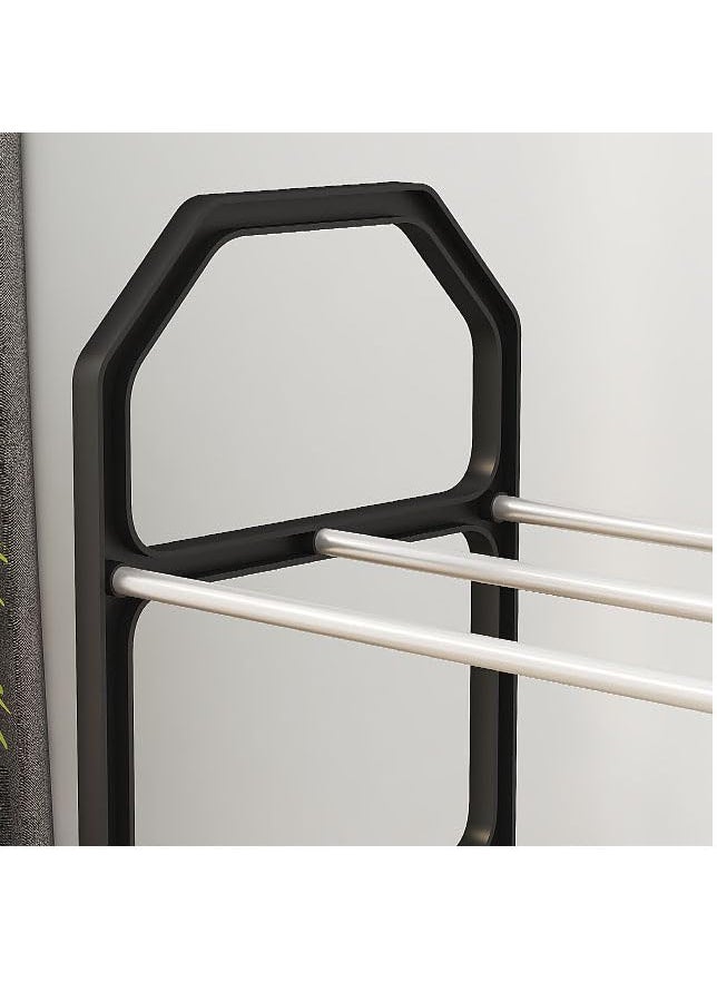 ZhenaurA ZhenaurA Footwear rack organizer for entryway Storage Solution SpaceSaving Shoe Rack sturdy metal construction and easy assembly Black Metal shelves with pp plastic frame 5 LAYER  - Image 5