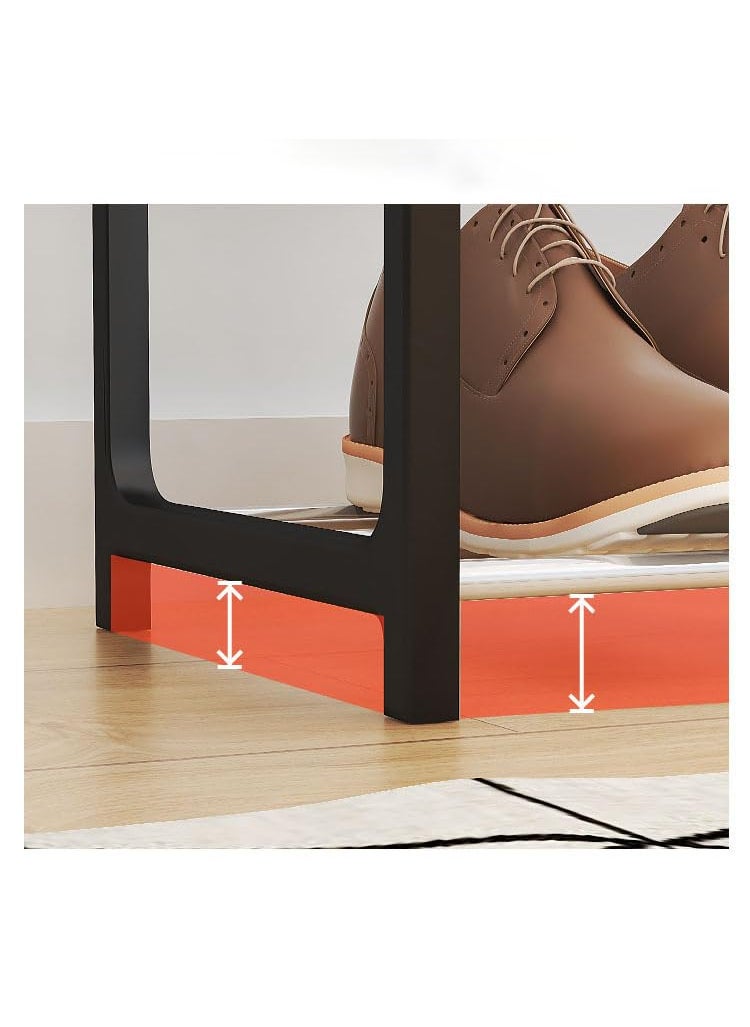 ZhenaurA ZhenaurA Footwear rack organizer for entryway Storage Solution SpaceSaving Shoe Rack sturdy metal construction and easy assembly Black Metal shelves with pp plastic frame 5 LAYER  - Image 4