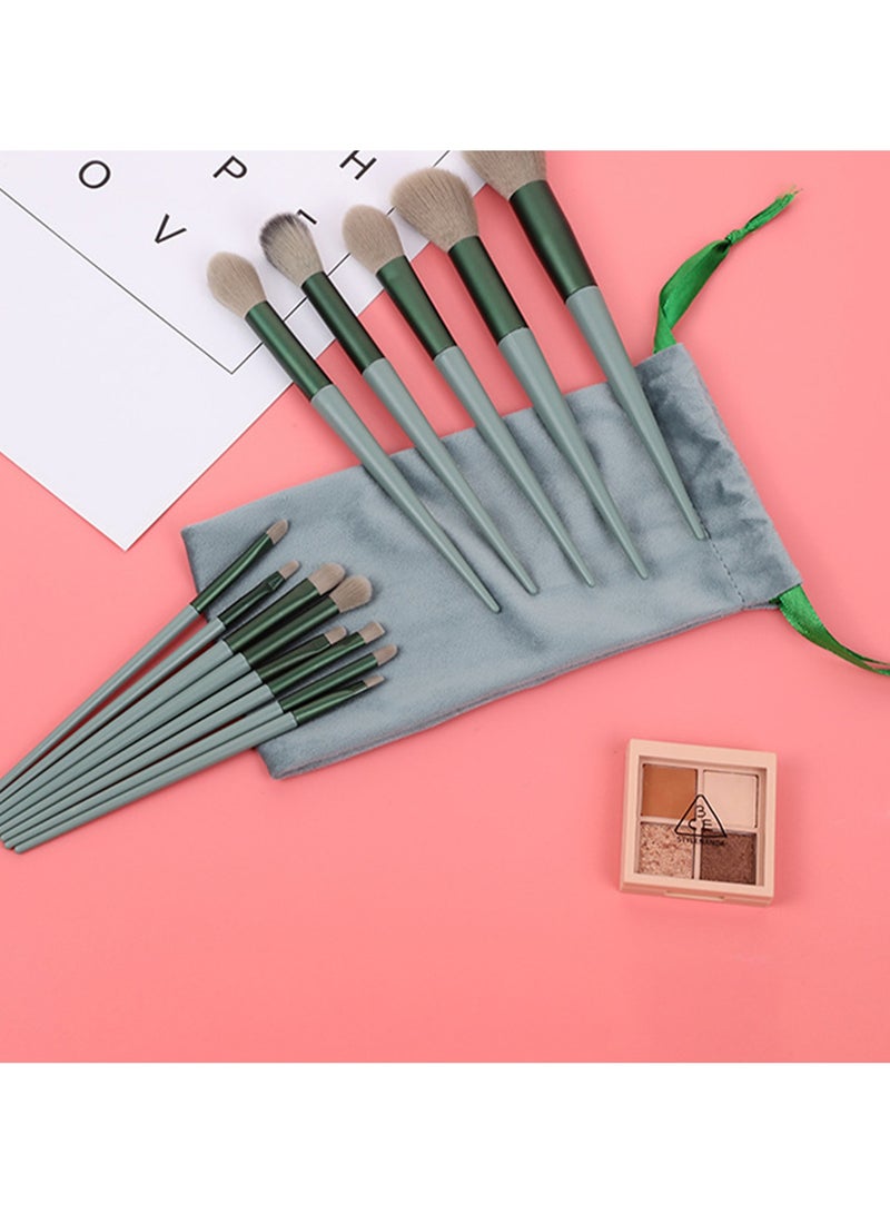 Generic 13 Pieces Makeup Multi Use Brush Set,Green  - Image 2