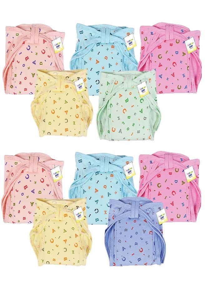 Toddylon Baby Products New Born Baby Clothes | Cloth Diapers | Langots | Nappies | Cotton | Reusable | Washable Nappy (0-6 Months, Pack of 10) - Image 1