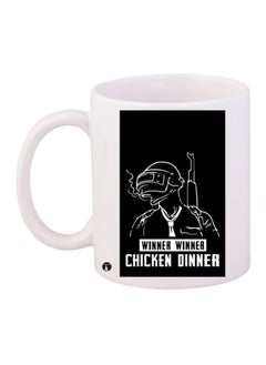 Winner Winner Chicken Dinner Printed Coffee Mug White/Black 11ounce