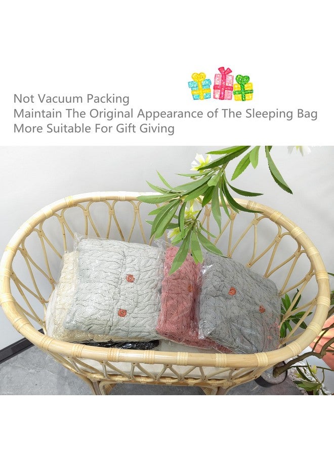 insular Warm Baby Sleeping Bag Envelope Winter Kid Sleepsack Footmuff Stroller Knitted Sleep Sack Newborn Knit Wool Swaddling Blanket (Pink) - Image 2