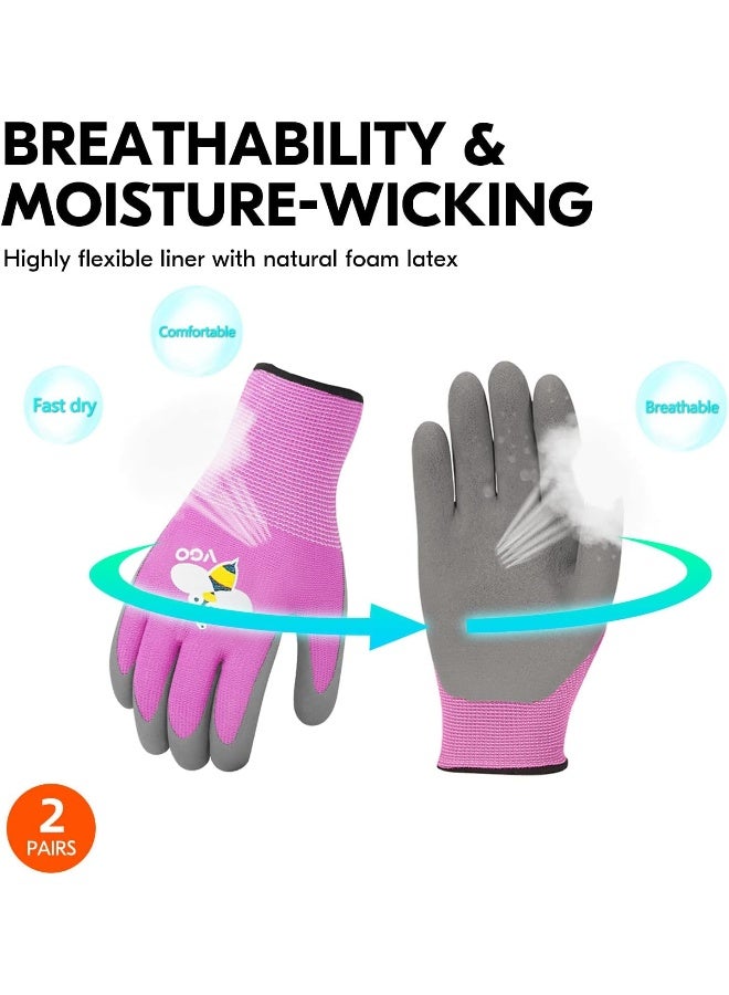 VGO Vgo 3-Pairs Age 3-9 Kids Latex Gardening Gloves Work Gloves  - Image 5