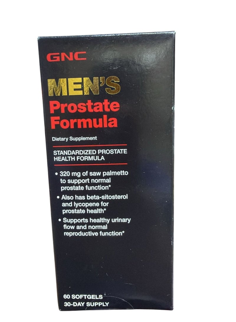 GNC صيغة البروستاتا للرجال، 60 كبسولة لينة، تدعم الوظيفة التناسلية الطبيعية - Image 1