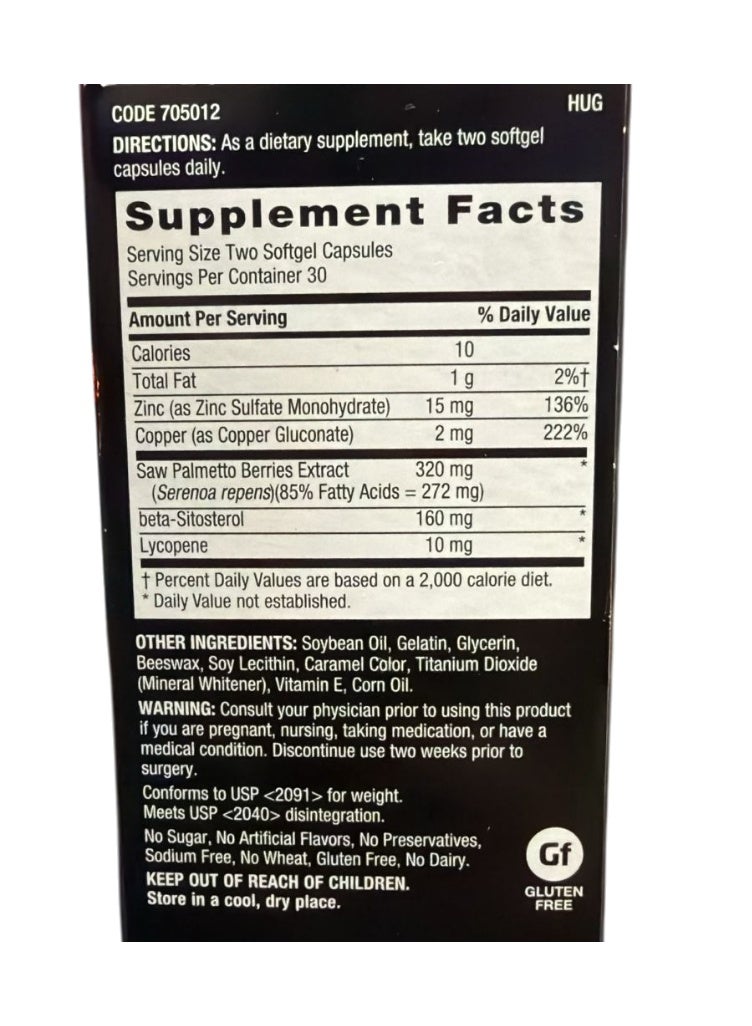 GNC صيغة البروستاتا للرجال، 60 كبسولة لينة، تدعم الوظيفة التناسلية الطبيعية - Image 5