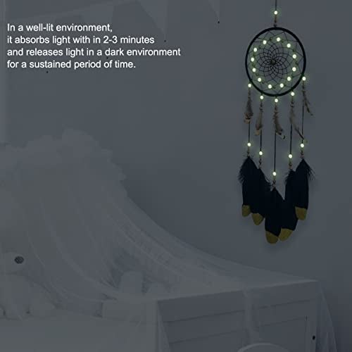 Awlee Dream Catchers Handmade Feather Native Home Wall Decoration Black - Image 4