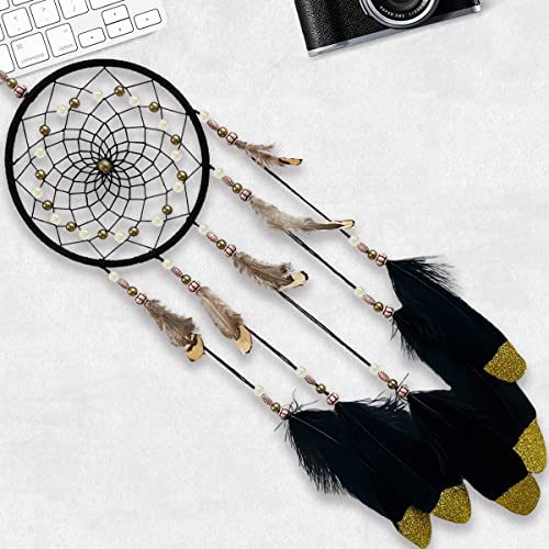 Awlee Dream Catchers Handmade Feather Native Home Wall Decoration Black - Image 5