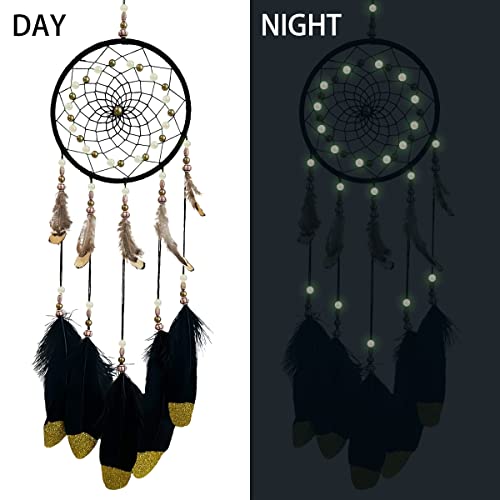 Awlee Dream Catchers Handmade Feather Native Home Wall Decoration Black - Image 2