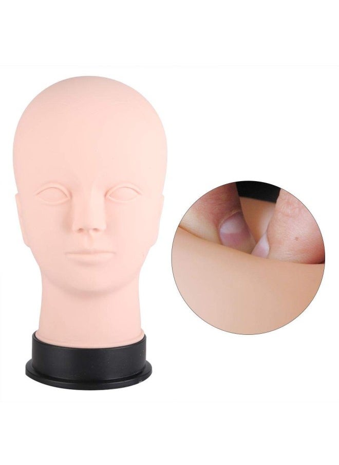 klarako Silicone Mannequin Head, Soft Massage Makeup Practice Head Model Cosmetology Training Eyelash Extensions Head for Wig Hat Display Eyebrow  - Image 5