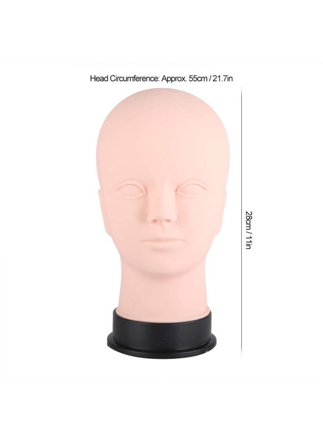 klarako Silicone Mannequin Head, Soft Massage Makeup Practice Head Model Cosmetology Training Eyelash Extensions Head for Wig Hat Display Eyebrow  - Image 4