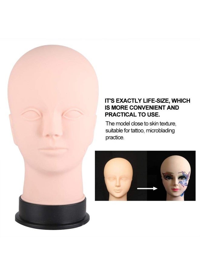 klarako Silicone Mannequin Head, Soft Massage Makeup Practice Head Model Cosmetology Training Eyelash Extensions Head for Wig Hat Display Eyebrow  - Image 2