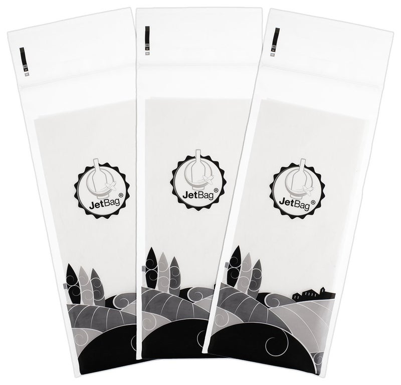 JetBag Jet Bag - Protective, Absorbent, Reusable Wine Bags for Travel (Set of 3) Made in the USA - Clear Back allows for Custom Insert - Image 1
