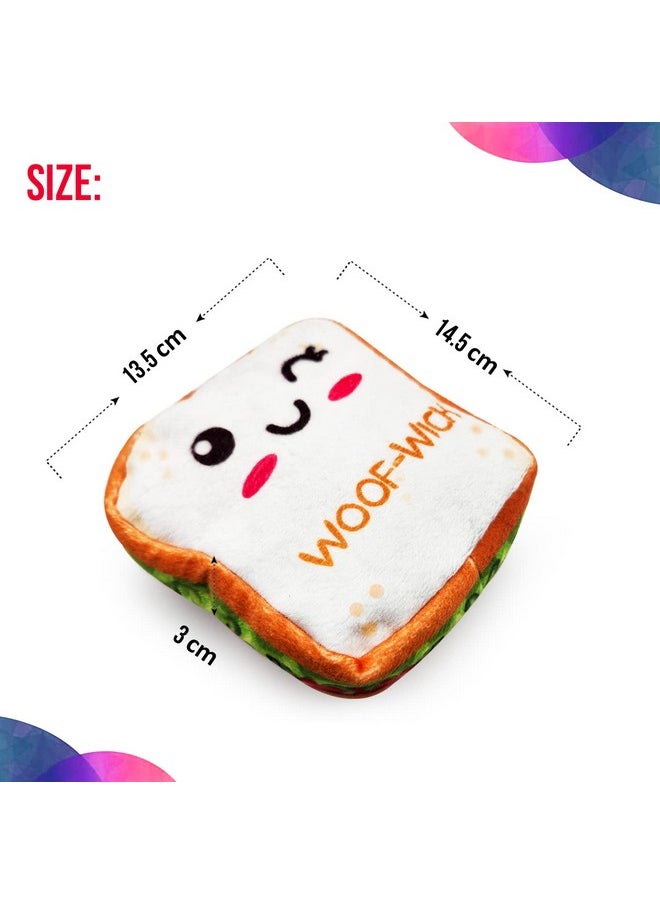 جووفى تريلز - ألعاب محشوة للكلاب من Goofy Tails Food Buddies Sandwich | ألعاب الكلاب المجعدة للجراء | لعبة صرير للكلاب | ألعاب ناعمة للكلاب والجراء | ألعاب الحيوانات الأليفة للكلاب | لعبة صرير للكلاب - Image 1