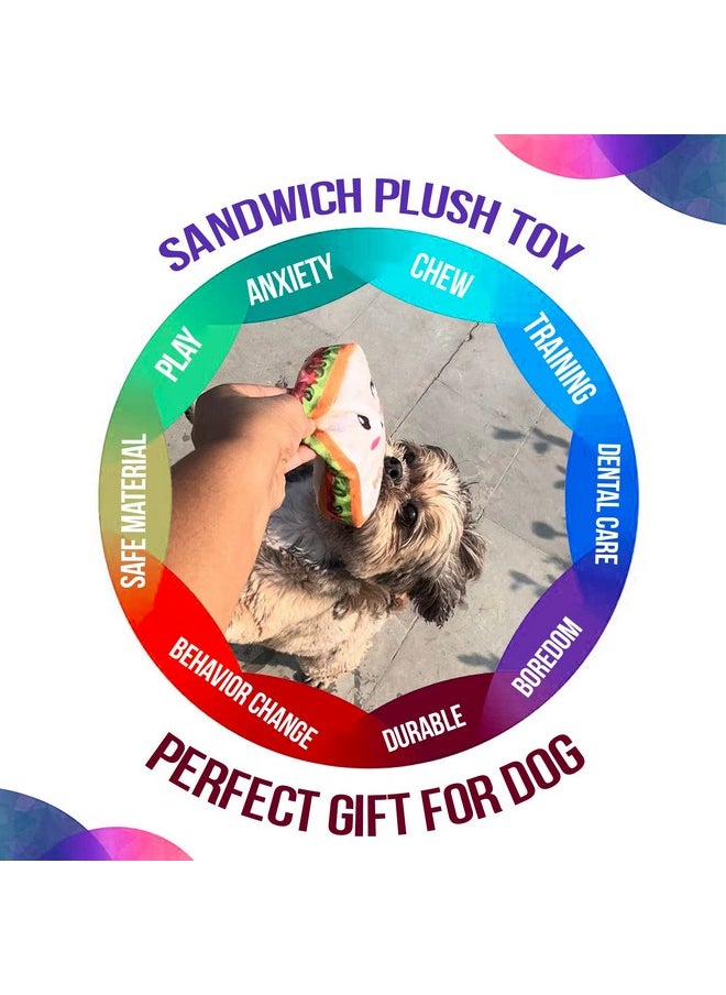 جووفى تريلز - ألعاب محشوة للكلاب من Goofy Tails Food Buddies Sandwich | ألعاب الكلاب المجعدة للجراء | لعبة صرير للكلاب | ألعاب ناعمة للكلاب والجراء | ألعاب الحيوانات الأليفة للكلاب | لعبة صرير للكلاب - Image 1