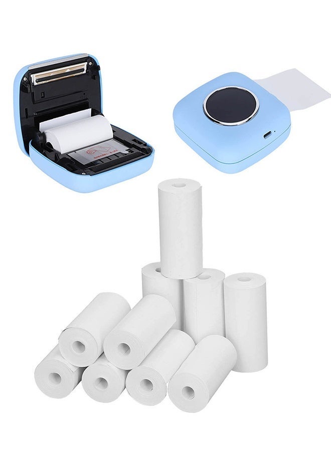 GOOJPRT 10 Rolls Thermal Printer Paper Rolls Mini Printer Sticker Thermal Sticker Paper for Memo Notetaking and Photo Printing Compatible Easy to Use,57x30mm - Image 1