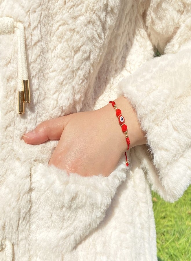 chorfla Evil Eye Bracelet Women Ojo Teen Red String Bracelet Protection Knot Bracelet Anklet Gift Christmas Red Rope Thread Kaballah Good Luck Bracelet Daughter Niece Friend Bff Sister - Image 2