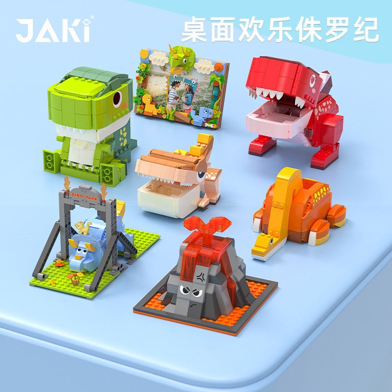 Jiaqi Jk5101 Stacked Music Dinosaur Po Frame Pen Holder Creative Desktop Ornaments Children'S Educational Assembly Building Block Toy - Image 2