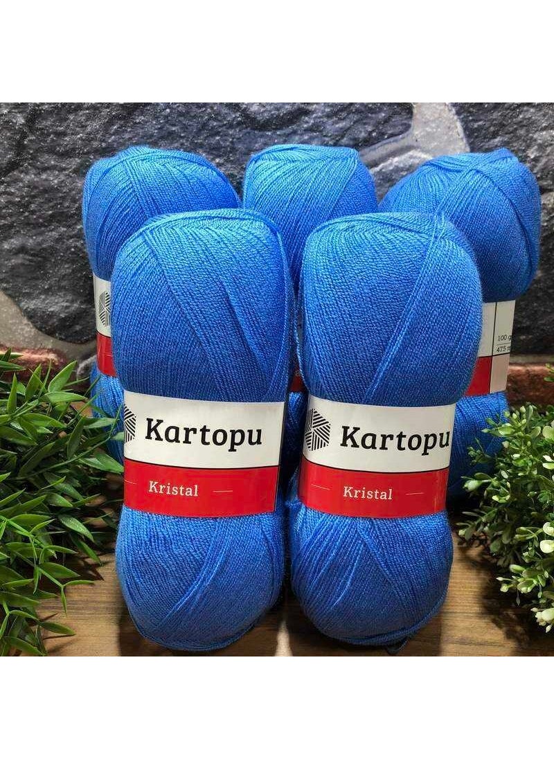 Kartopu - Kristal K535 5 Pieces Fiber Yarn Hand Knitting Yarn Dark Blue - Image 1