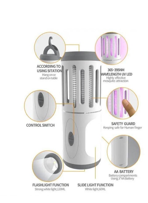 Mosquito killer, flashlight and mosquito killer 3 in 1 with USB charging ✅ Direct use 2 powerful flashlights IR