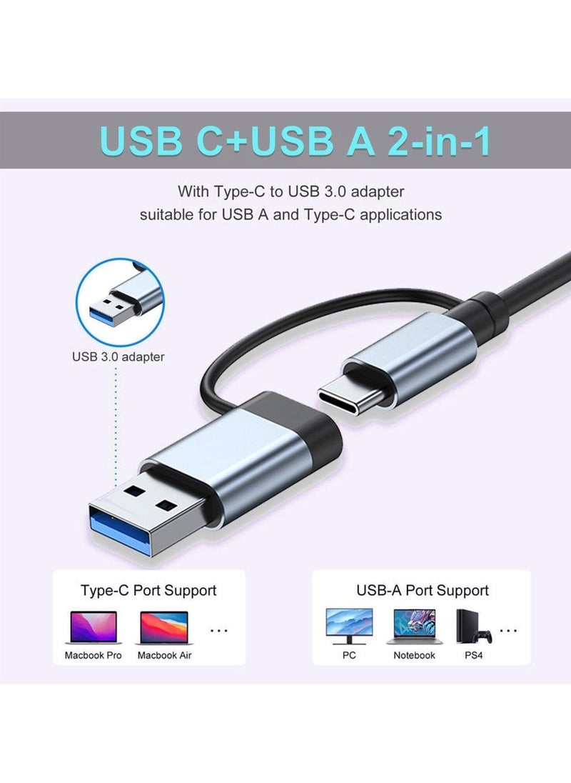 JAJEEK USB C Hub 8-in-1 Aluminum USB Splitter with USB 3.0, USB 2.0, USB C Ports, SD/TF Card Reader, 3.5mm AUX for MacBook Pro/Air, PC, Laptop, and Tablet Devices  - Image 5
