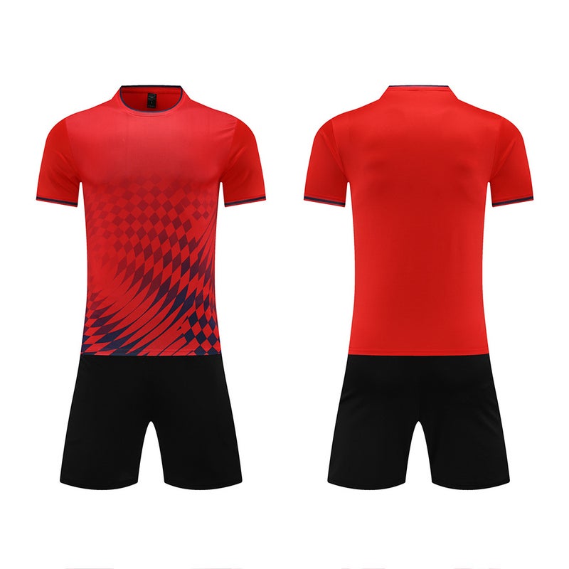 Football Uniform Set Ice Silk Short-Sleeved Children'S And Adults' Quick-Drying Jerseys Student Competition Training Sportswear Breathable - Image 1