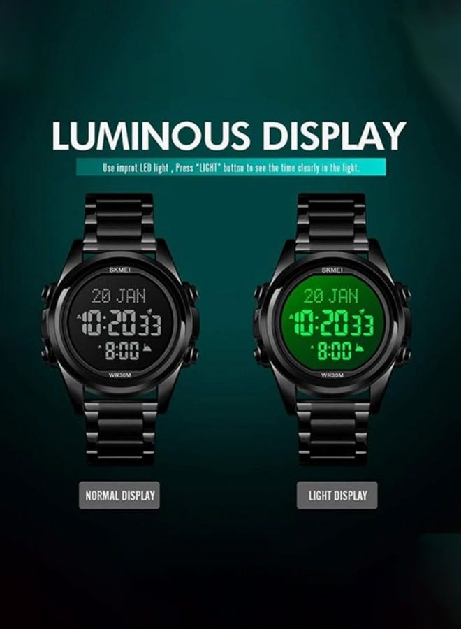 Men's Digital Business Watch,With Stopwatch Timing(Silver) - Image 4