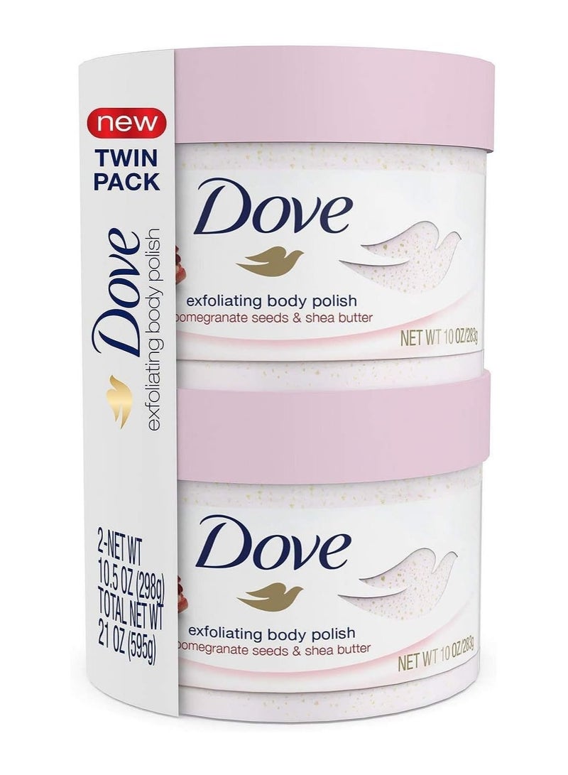 مقشر الجسم دوف، بخلاصة الرمان وزبدة الشيا، 10.5 أونصة (عبوة من قطعتين)