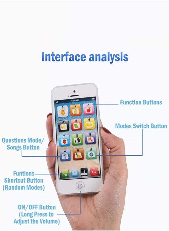 BELLSBERRY هاتف تعليمي تفاعلي للأطفال - موبايل موسيقي وتعليمي باللغة الإنجليزية - Image 3
