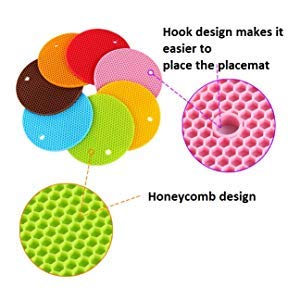 Seaspirit Seaspirit Round Shape Silica Gel Anti Heat Resistant Pot Holder Anti Slip Resistant Multipurpose Silicon Disc Pads(Pack of 4)  - Image 3