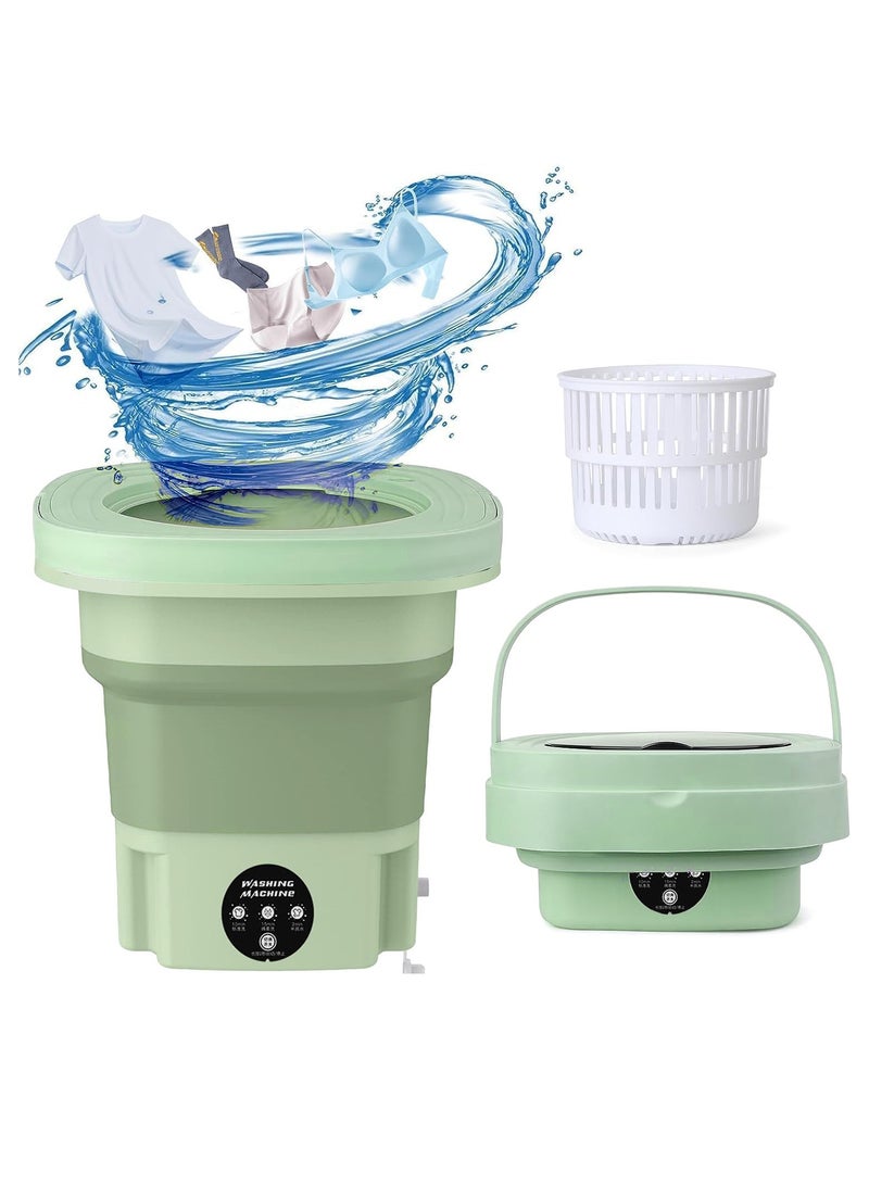 Portable Mini Washing Machine, 8L Large Capacity Suitable for Washing Baby Clothes, Underwear, Socks, Portable Washer Machine for Apartments, Dormitories, RV and More, Green  - Image 1