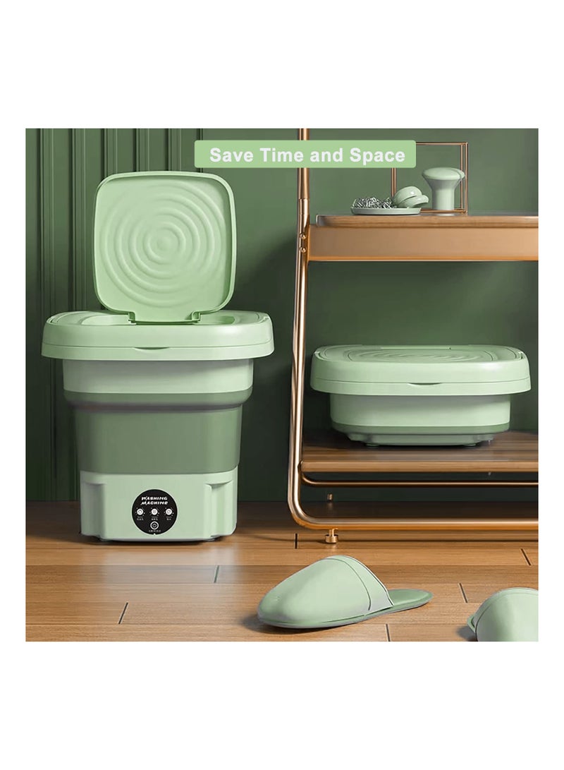 Portable Mini Washing Machine, 8L Large Capacity Suitable for Washing Baby Clothes, Underwear, Socks, Portable Washer Machine for Apartments, Dormitories, RV and More, Green  - Image 3