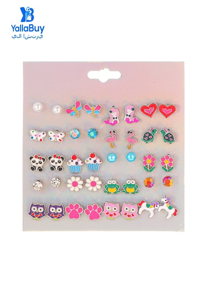 YallaBuy Hypoallergenic Earring Set for Girls – 20 Pairs Cute Stud Earrings for Kids & Women with Sensitive Ears, Nickel-Free Screw Back Earrings Pack, Cute Aretes para Niñas - Image 3