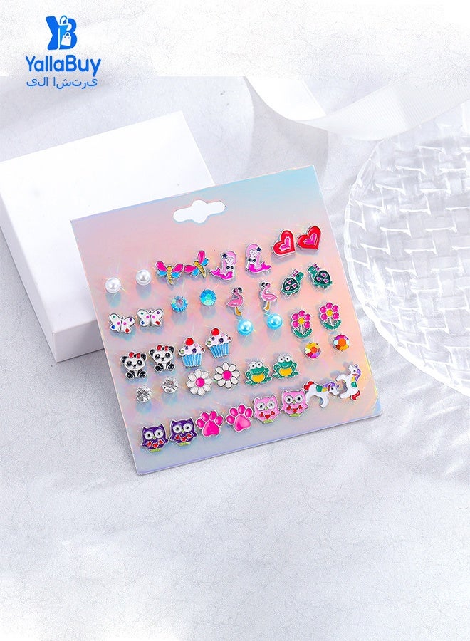 YallaBuy Hypoallergenic Earring Set for Girls – 20 Pairs Cute Stud Earrings for Kids & Women with Sensitive Ears, Nickel-Free Screw Back Earrings Pack, Cute Aretes para Niñas - Image 1