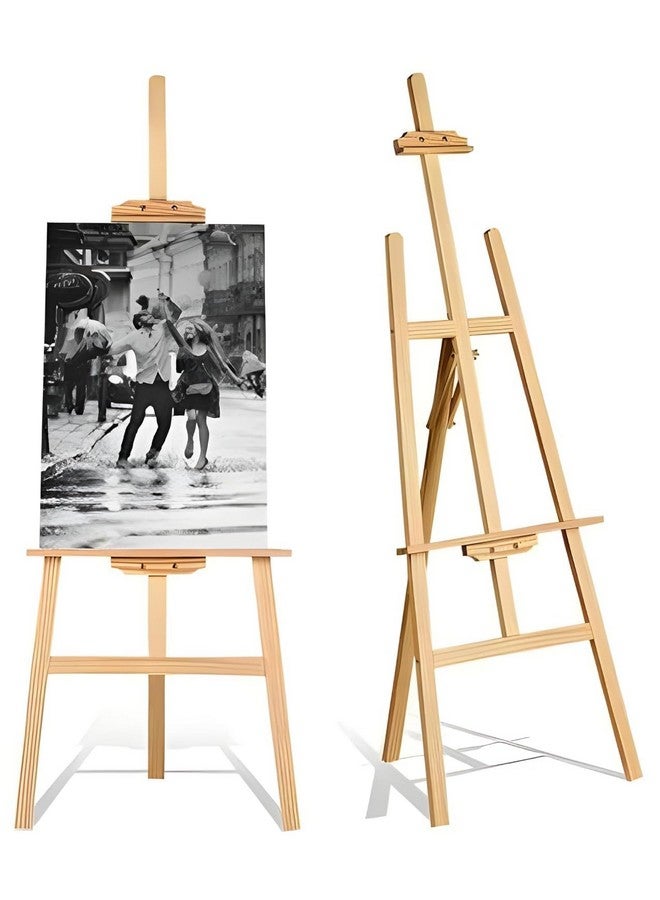 Chocozone 5feet Easel Stand for Painting Easel Stand for White Board with Adjustable Height & Angle Indoor & Outdoor Advertisement Board (Wood) - Image 1