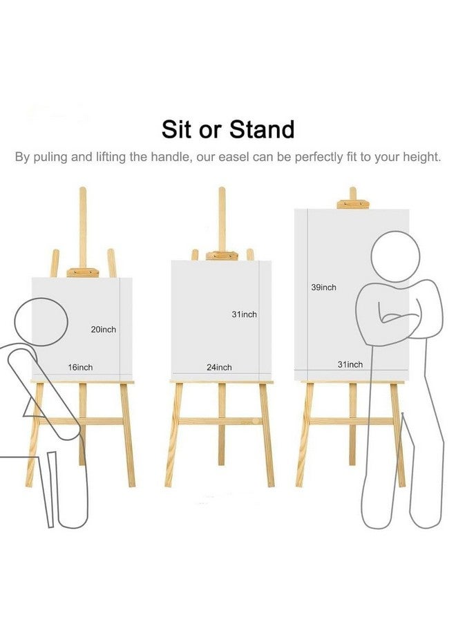 Chocozone 5feet Easel Stand for Painting Easel Stand for White Board with Adjustable Height & Angle Indoor & Outdoor Advertisement Board (Wood) - Image 2