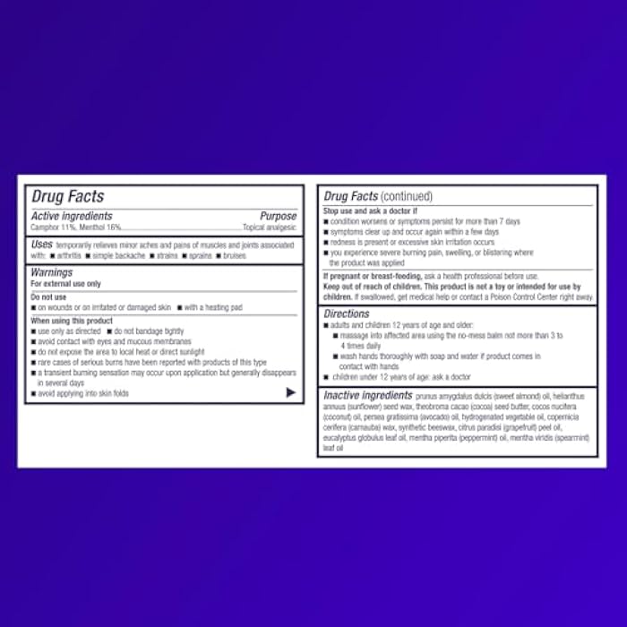 Icy Hot Advanced PRO Pain Relief Massaging Balm, Fast-Acting Max Strength Pain Relief With Menthol 16% and Camphor 11% for Backaches, Joints, Muscle Strains and Arthritis, Essential Oil Scent, 1.25 oz - Image 2