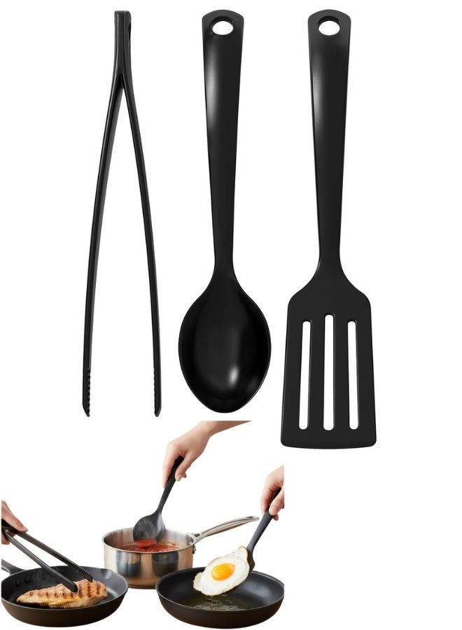 أيكيا مجموعة أدوات مطبخ من إيكيا، المكونة من 3 قطع باللون الأسود، هي الحل المثالي للطهي اليومي في المطبخ. هذه المجموعة تشمل ملقط طهي (29 سم)، ملعقة (28 سم)، ومغرفة (31 سم)، مما يجعلها مناسبة لتحضير جميع أنواع الأطعمة بسهولة. كل أداة مصممة لتسهيل عملية الطهي دون الإضرار بالأواني غير اللاصقة، مع مقابض مريحة توفر قبضة ثابتة أثناء الاستخدام. - Image 1