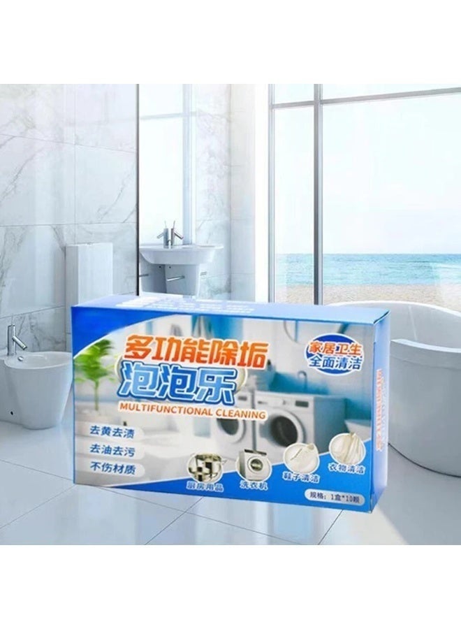 Water Bottle Cleaning and Limescale Removal Tablets, 10 Pieces. A versatile cleaner for various household items, individually wrapped – effervescent tablets for cleaning kettles, coffee makers, cups, clothes, shoes, and furniture. Effective stain and odor remover for stainless steel, plastic, and glass. Deep cleans containers and drinking bottles. Easy to use, no scrubbing required. - Image 4