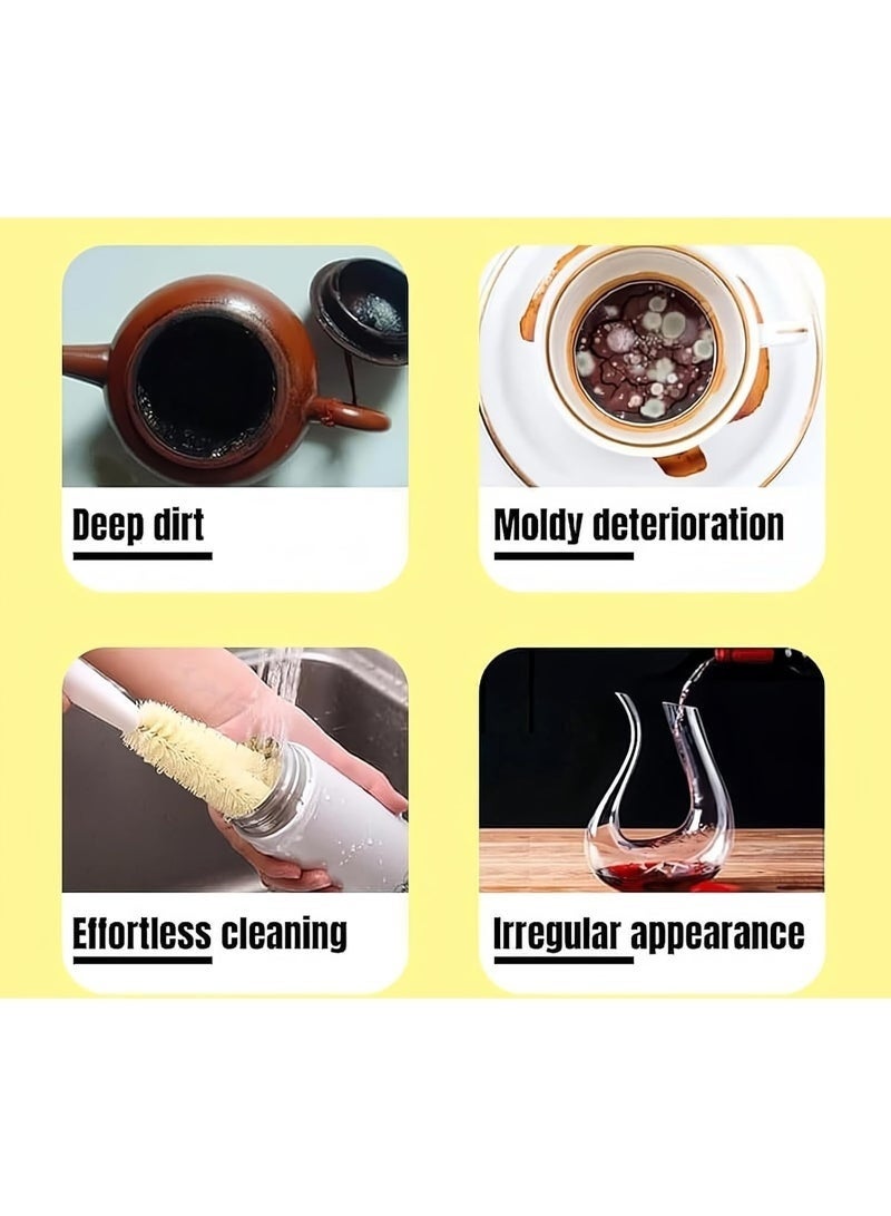 Water Bottle Cleaning and Limescale Removal Tablets, 10 Pieces. A versatile cleaner for various household items, individually wrapped – effervescent tablets for cleaning kettles, coffee makers, cups, clothes, shoes, and furniture. Effective stain and odor remover for stainless steel, plastic, and glass. Deep cleans containers and drinking bottles. Easy to use, no scrubbing required. - Image 2