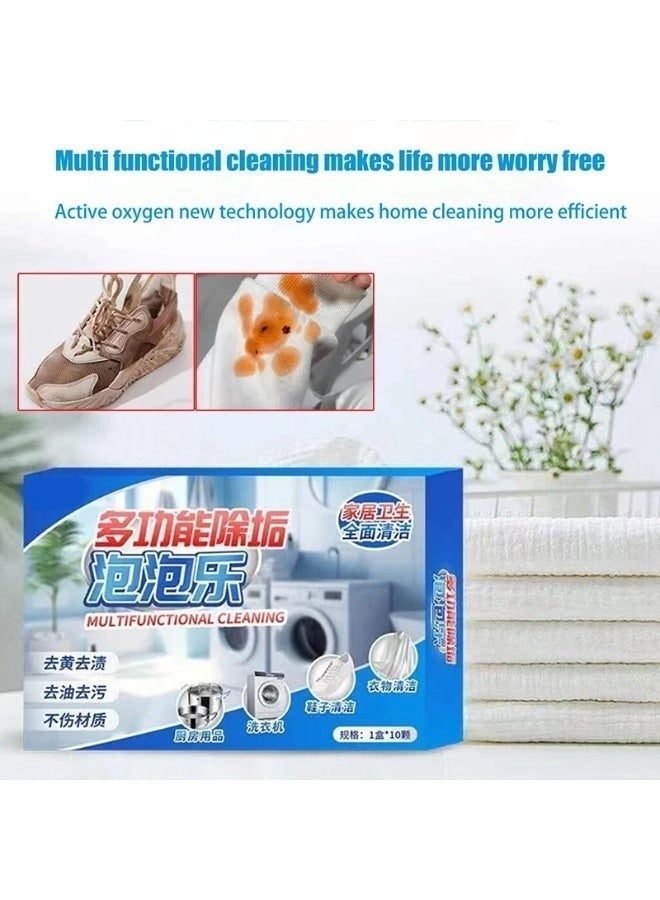 Water Bottle Cleaning and Limescale Removal Tablets, 10 Pieces. A versatile cleaner for various household items, individually wrapped – effervescent tablets for cleaning kettles, coffee makers, cups, clothes, shoes, and furniture. Effective stain and odor remover for stainless steel, plastic, and glass. Deep cleans containers and drinking bottles. Easy to use, no scrubbing required. - Image 3