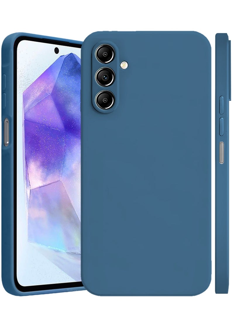 CATANES 2Packs Liquid Silicone Case for Samsung Galaxy A55 Protective Phone Case with Soft Anti-Scratch Microfiber Lining Utra Slim Drop Protection Phone Cover with 3D Screen Protector - Blue - Image 2