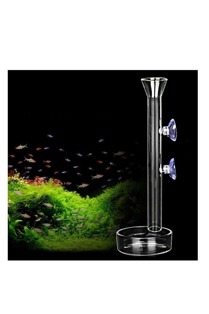 Shrimp Feeding Tube and Dish Aquarium Clear Glass Feeder for Fish Tank with 2pcs Suction Cups - Image 1
