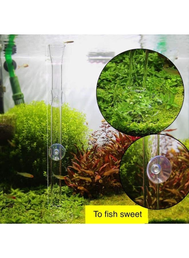 Shrimp Feeding Tube and Dish Aquarium Clear Glass Feeder for Fish Tank with 2pcs Suction Cups - Image 2