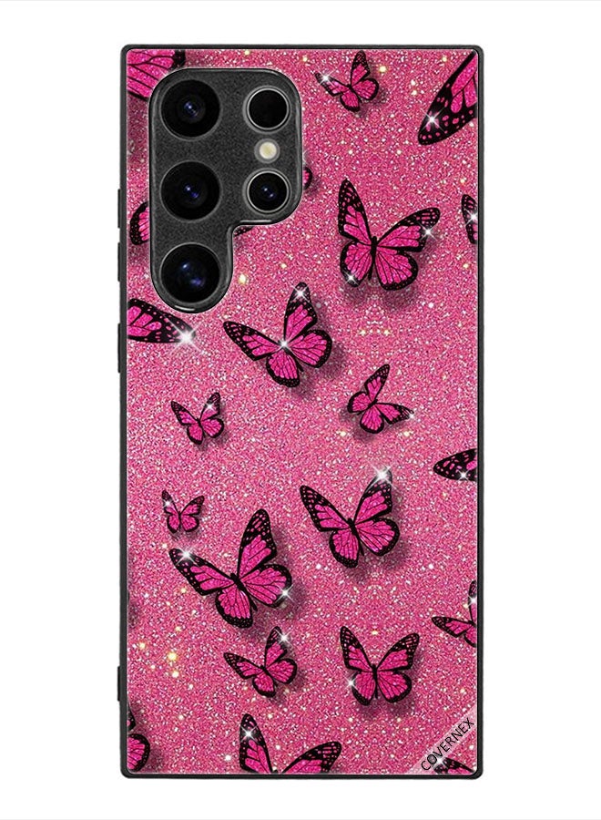 Covernex Protective Case Cover For Samsung Galaxy S24 Ultra Glitters & Butterflies - Image 1