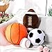 Sratte 4 Pcs Stuffed Sports Pillows Toy Set Kids Soft Plush Basketball Soccer Ball Football Baseball Shaped Throw Pillow Cute Cushion Gift for Room Bedroom Decor Indoor - Image 4