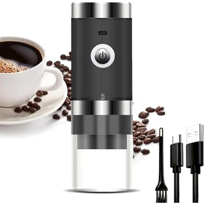 DMG TECH Electric Coffee Grinder  Portable  Rechargeable With Adjustable Settings TypeC Charging Removable Bowl  Brush  For Espresso French Press Pour Over Home  Travel - Image 1