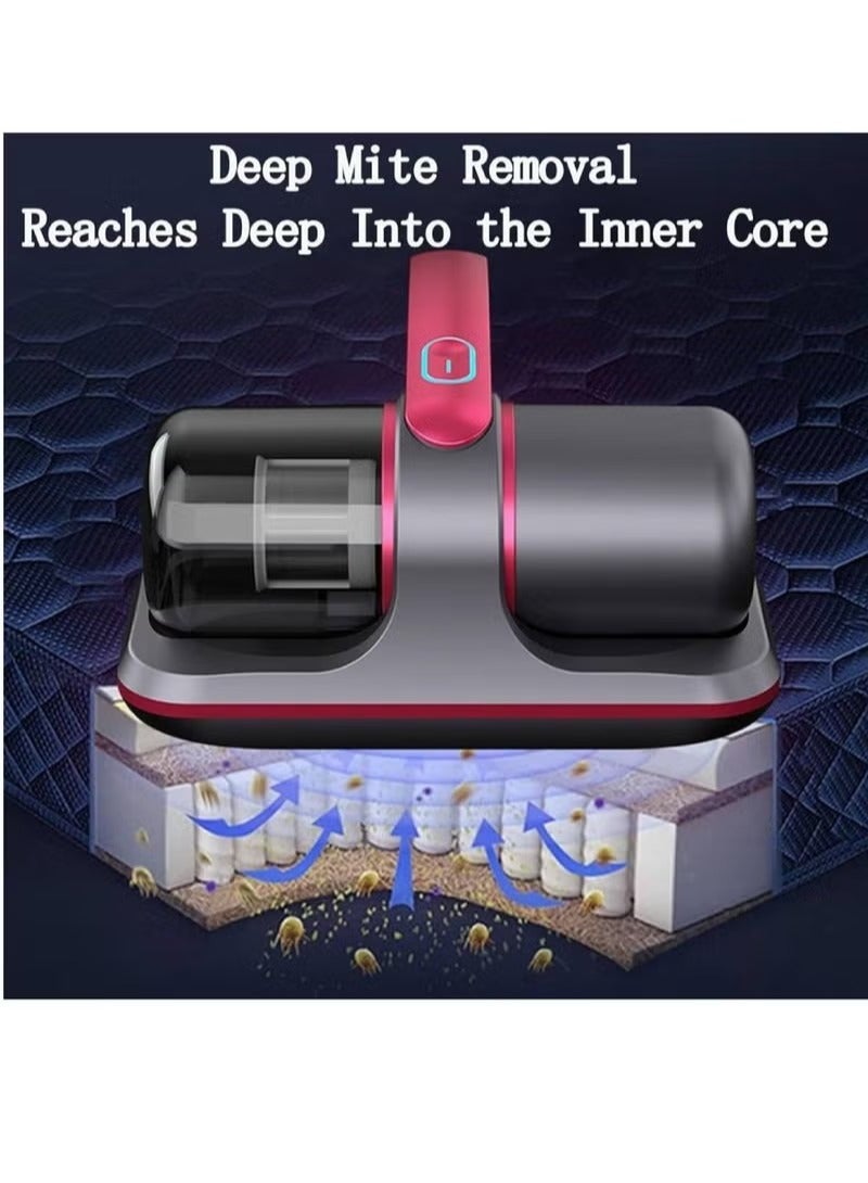 آر إيه أف مكنسة كهربائية للمراتب، مكنسة كهربائية للأسرّة مزودة بضوء الأشعة فوق البنفسجية، منظف يدوي للمراتب مزود بفلتر HEPA، أداة إزالة العث القوية عالية التردد للأسرة والوسائد والأرائك - Image 2