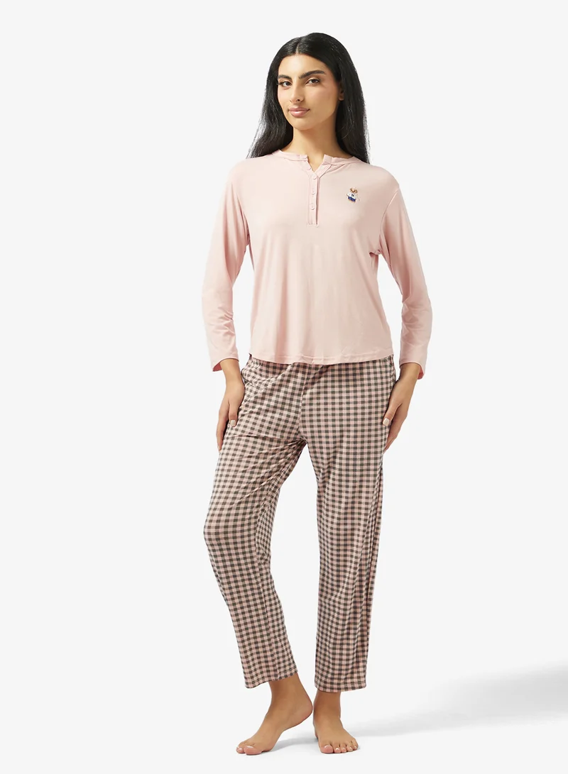 ايلا طقم بيجامة مطبوعة بلوزة وبنطلون