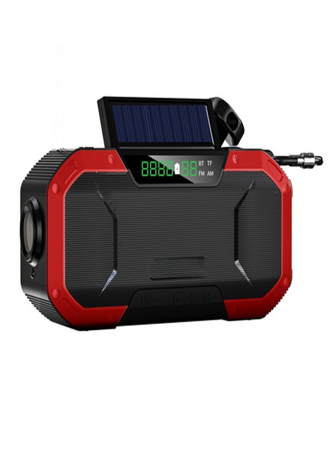 Portable Hand Crank Radio Multifunction IPX6 Waterproof Outdoor Emergency FM Radio BT Speaker with LED Light - Image 1