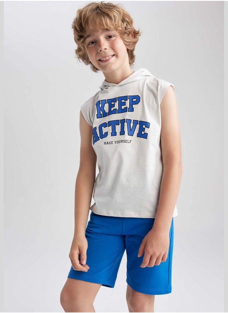 DeFacto Boy Oversize Fit Hooded Sleeveless Knitted Athlete  - Image 3
